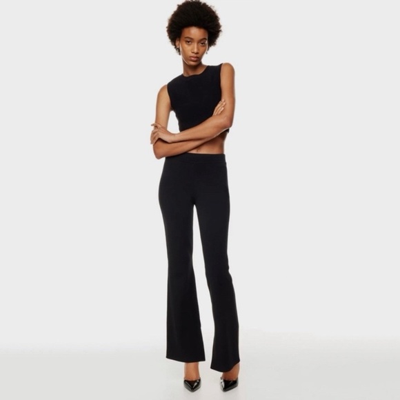 Aritzia Pants - Aritzia Ten by Babaton Paramount Pant Black Split Leg High Rise